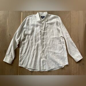 Vineyard vines 100% linen white button up shirt - size XXL